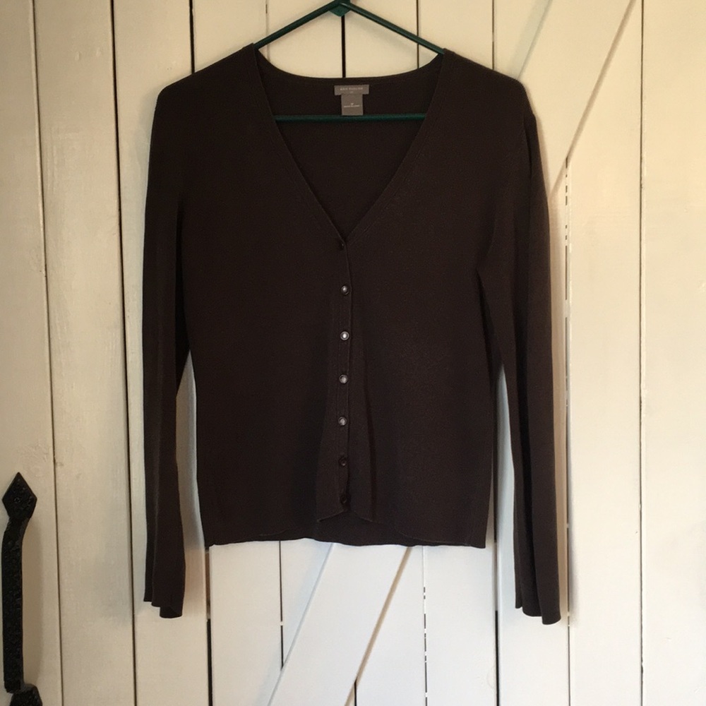 Ann Taylor Brown Cardigan, Size Medium